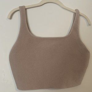 Aritzia Sculpt Knit Square Neck Crop Tank